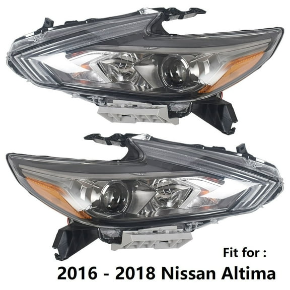 Labwork Pair of Headlight Assembly Black Front Left & Right Headlamp Housing Fit for 2016 2017 2018 Nissan Altima