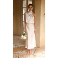 thumbnail image 1 of Women Summer Satin Sexy Long Dress Solid Color Fashion Sleeveless Halter Female Casual Elegant Midi Maxi Dress 2023S Gao Jinjia LED, 1 of 2