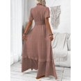 thumbnail image 2 of Redwood V-Neck Flutter Sleeve Maxi Dress With Lace Trim And Smocked Waist, 2 of 18