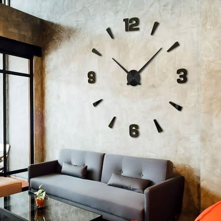 DESIGNICE 2026 New Large 3D Diy Wall Clock Giant Acrylic Mirror Clocks Frameless Big Horloge Home Decoration for Living Room Bedroom Wall Decor
