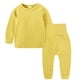 thumbnail image 1 of Gibobby Conjunto de ropa de bebé Niños pequeños Ropa Unisex Sólido Chándal Manga larga Pantalones de cintura alta Conjunto Otoño Invierno Pijamas Trajes(Amarillo,3-6 Months), 1 of 5