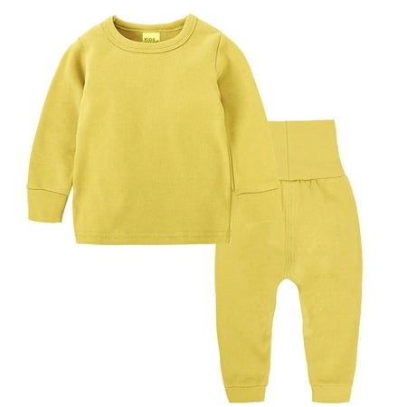 

wofedyo baby boy clothes Toddler Kids Baby Boy Girl Clothes Unisex Solid Sweatsuit Long Sleeve Warm Pullover Tops Hight Waist Pants Set Fall Winter Pajamas Outfits baby clothes