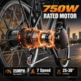 thumbnail image 3 of ASKGO F29-1800W Peak 750W Rated Electric Bike with Rear Seat , 48V 15A Built-in battery ,25MPH Off-Road Ebike, 26" E- Mountain /Beach Bike,Commute Electric Bicycle​​，All-Terrain Unisex ebikes，UL2849, 3 of 10