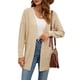thumbnail image 2 of Suéter Informal de Color Liso para Mujer, Cárdigan Oversize de Punto Suave para Mujer Crema L, 2 of 10