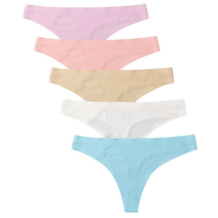 

Seamless Underwear For Women Women s 5 Pack Sports Casual Seamless Perforated Thong Panties