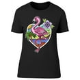 thumbnail image 1 of Flamingo Nature In Heart Design T-Shirt Women -Image by Shutterstock, Female Small, 1 of 2