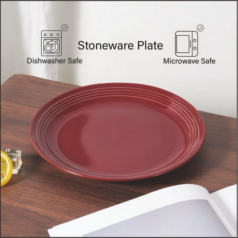 Mainstays Chiara Stoneware Round Red Dinner Plate 10.5 inch