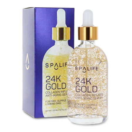 SpaLife Nourishing Anti-Aging 24k Gold & Collagen Serum  3.7 oz.