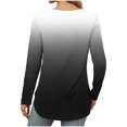 thumbnail image 6 of miqiqism Great discounts！Women's Tops Curved Hem Tees Pullover Shirts Gradient Crew Neck Tunic Blouses Loose Jumper Clothing,T# Black,X-Large, 6 of 6