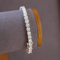 7Ct Round Lab Created 4MM Diamond Women's Tennis Bracelet 14K White Gold Plated