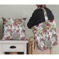 thumbnail image 5 of Soimoi White Poly Georgette Fabric Leaves & Grandiflora Roses Floral Printed Fabric 1 Yard 42 Inch Wide, 5 of 5