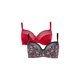 thumbnail image 1 of Gorgeous - Sujetador para Mujer - Pack de 2 (Negro, Rojo), 1 of 6