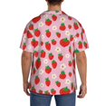 thumbnail image 5 of Vsdgher Hand Drawn Strawberry Print Men's Wrinkle Free Untucked Cuban Shirt Business Casual Button Down Shirts Short Sleeve Shirt, 5 of 7