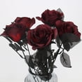 thumbnail image 3 of 10 Pcs Artificial Roses Bouquet Faux Black Roses Bundles Fake Rose Flowers Realistic Flowers Arrangements Halloween Decor (Black, 10), 3 of 5