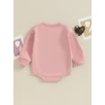 thumbnail image 4 of Bslissey Baby Girls Sweatshirt Romper Pink Long Sleeve Letter Print Crew Neck Bodysuit Newborn Infant Loose Jumpsuit Casual Daily Clothes 3M 6M 12M 18M, 4 of 7