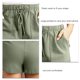 thumbnail image 4 of Pantalones cortos de mujer Pantalones elásticos de cintura alta Pantalones cortos de color puro con cordón Pantalones casuales de verano, 4 of 6