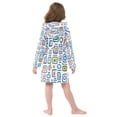 thumbnail image 7 of FORMRS Niños Bathrobe Unisex Hooded Robe Soft Plush Pajamas Sleepwear, Size 7-9T, Blue Retro Pattern, 7 of 7