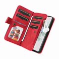 thumbnail image 4 of Zipper Wallet Case for Google Pixel 7 Large Capacity Card Slots Holder Magnetic Clasp Cover, Luxury PU Leather Anti-Shock Flip Folio Case with Kickstand Wrist Strap Handbag Protective Case,Red, 4 of 8
