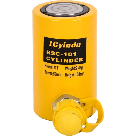 10T Hydraulic Cylinder Jack Ram 2" Stroke Solid Single Acting Hydraulic Ram Cylinder Hydraulic Lifting Jack for Machinery, Bridge, RSC-101
