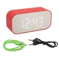 thumbnail image 2 of Alarm Clock Mirror Electronic Intelligent Noise Reduction 45MM Loudspeaker Double Speaker Digital Dual Alarm Clock Red, 2 of 14