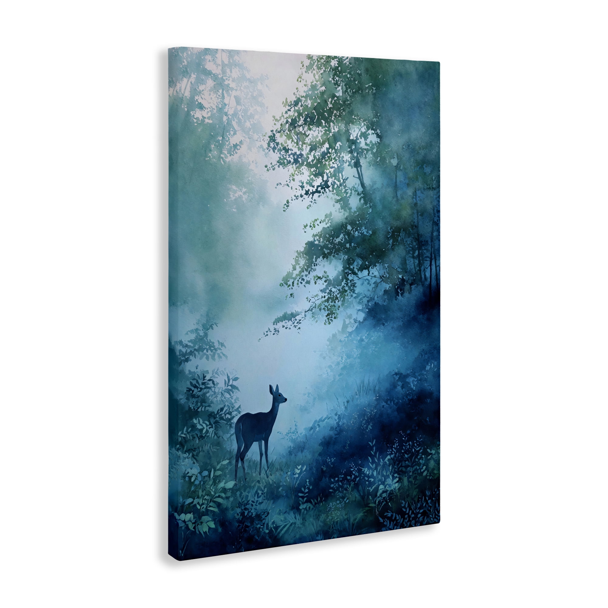 Stupell Industries Blue Dawn Deer in Mist Canvas Wall Art, design by Franklyn Gregory