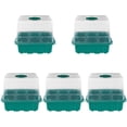 thumbnail image 1 of - Juego De 5 Bandejas De Iniciación De Semillas, 6 Celdas De Humedad Ajustable, Kit De Inicio De Semillas Con Tapas Elevadas Y Bandejas De Cultivo De Invernadero De Base, Minipropagador Para El Inici Muyoka Hogar, 1 of 7