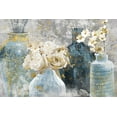 thumbnail image 2 of Nan 24x17 White Modern Wood Framed Museum Art Print Titled - Vessels and Blooms Blues, 2 of 4