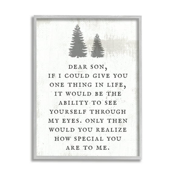Stupell Industries Dear Son How Special You Are Phrase Rustic Forest, 16 x 20, Design by Daphne Polselli