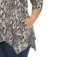 thumbnail image 4 of White Mark Women's Plus Size Snake Print Cold Shoulder Tunic, 4 of 6