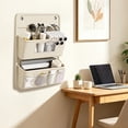 thumbnail image 4 of Wall Mounted Storage Organizer With 2 Layered Pockets Wall Hanging Cloth Bag For Dormitory Bedroom, 4 of 6