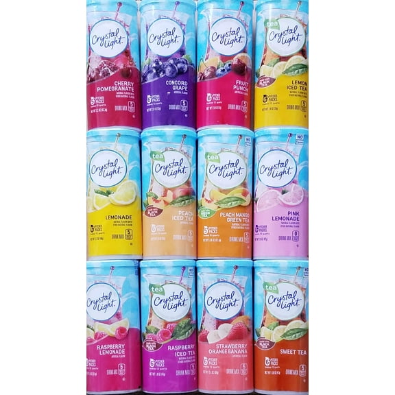 Crystal Light Pitcher Packs Drink Mix Variety Bundle Of 12 Different Flavors