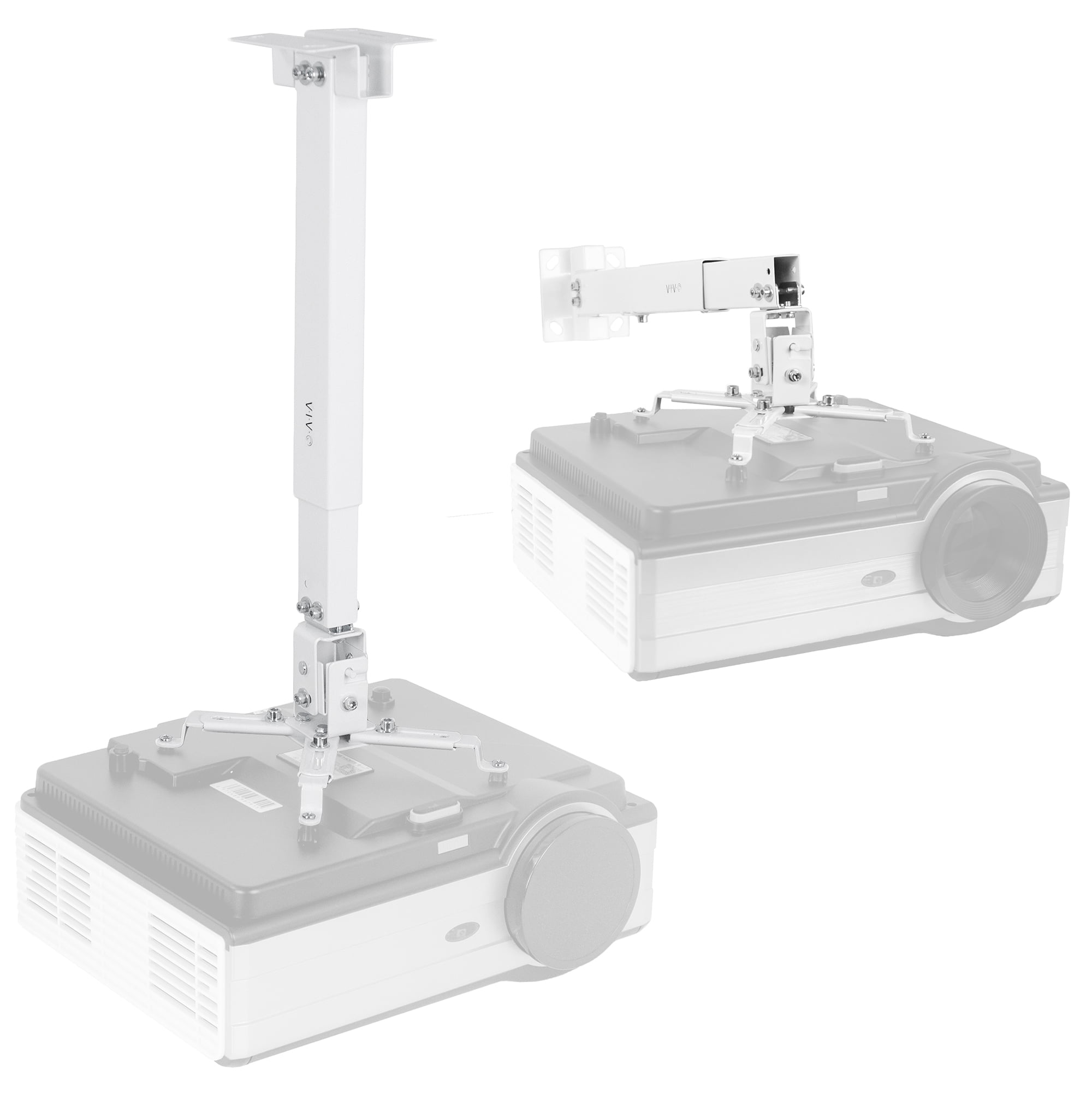 VIVO White Universal Adjustable Wall Ceiling Projector Mount Bracket