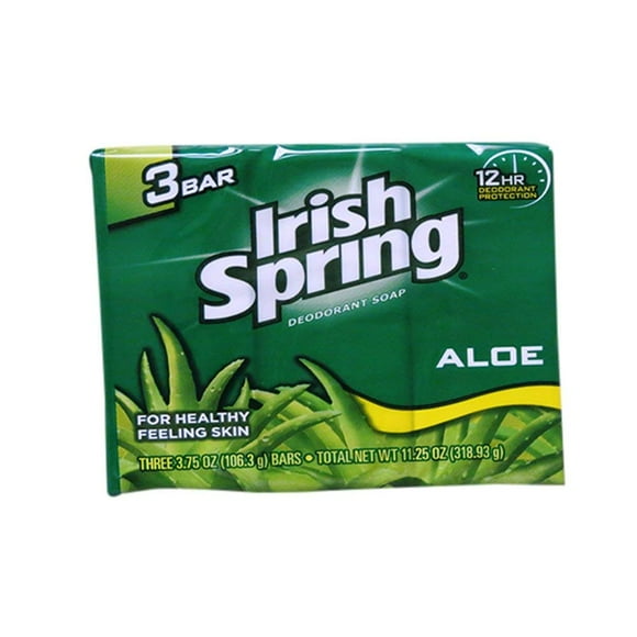 Irish Spring Savon Déodorant avec Aloe 3 en 1 Pack(318g Env.) 141163