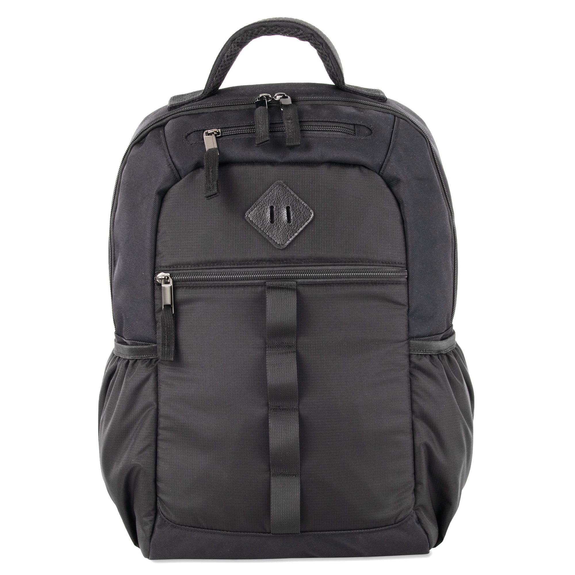 Baby Essentials Multi-Pocket Dual Zipper Closure Diaper Bag Backpack with Matching Changing Pad, Insulated Bottle Pockets and Stroller Straps in Black