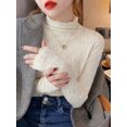 thumbnail image 1 of Suéteres de cuello alto de Cachemira suave para mujer, Jersey cálido de otoño e invierno, Tops ajustados, suéter de punto, Jersey liso para mujer, Tops, 1 of 4