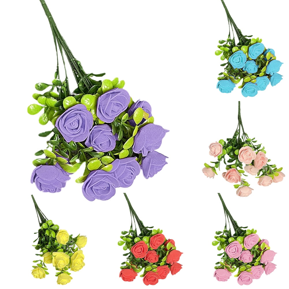 SPRING PARK 2Pcs Artificial Roses Fake Rose Silk Flowers with Stem