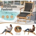 thumbnail image 3 of RELAX4LIFE Patio Lounge Chair Set - Outdoor Acacia Wood Chaise Lounge w/Side Table, Armrest & Retractable Ottoman, Rattan Seat, Tabletop, Quick Folding Sunbathing Chair for Backyard, Poolside (1), 3 of 9