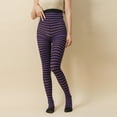 thumbnail image 3 of Fgnfyis Women's Halloween Tights with Striped Pattern for Party and Elegant Shaping Purple One Size, 3 of 5