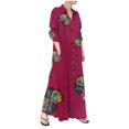 thumbnail image 1 of Pompotops Chemise Décontractée à Col Rabattu pour Femmes, Jupe Longue, Chemise à Manches Longues avec Poche en Solde, 1 of 8