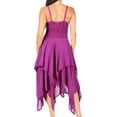 thumbnail image 2 of Sakkas Lady Mary Jacquard Corset Style Bodice Lightweight Handkerchief Hem Dress - Purple - One Size, 2 of 5