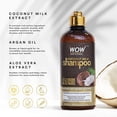 thumbnail image 2 of WOW Coconut Milk Shampoo, Slow Down Hair Loss, Grey Hair, Stimulate Growth For Thick, Glossy Hair, Paraben, Sulfate, Salt, Silicone Free, All Hair Types, Adults and Children, 500 mL, 2 of 7