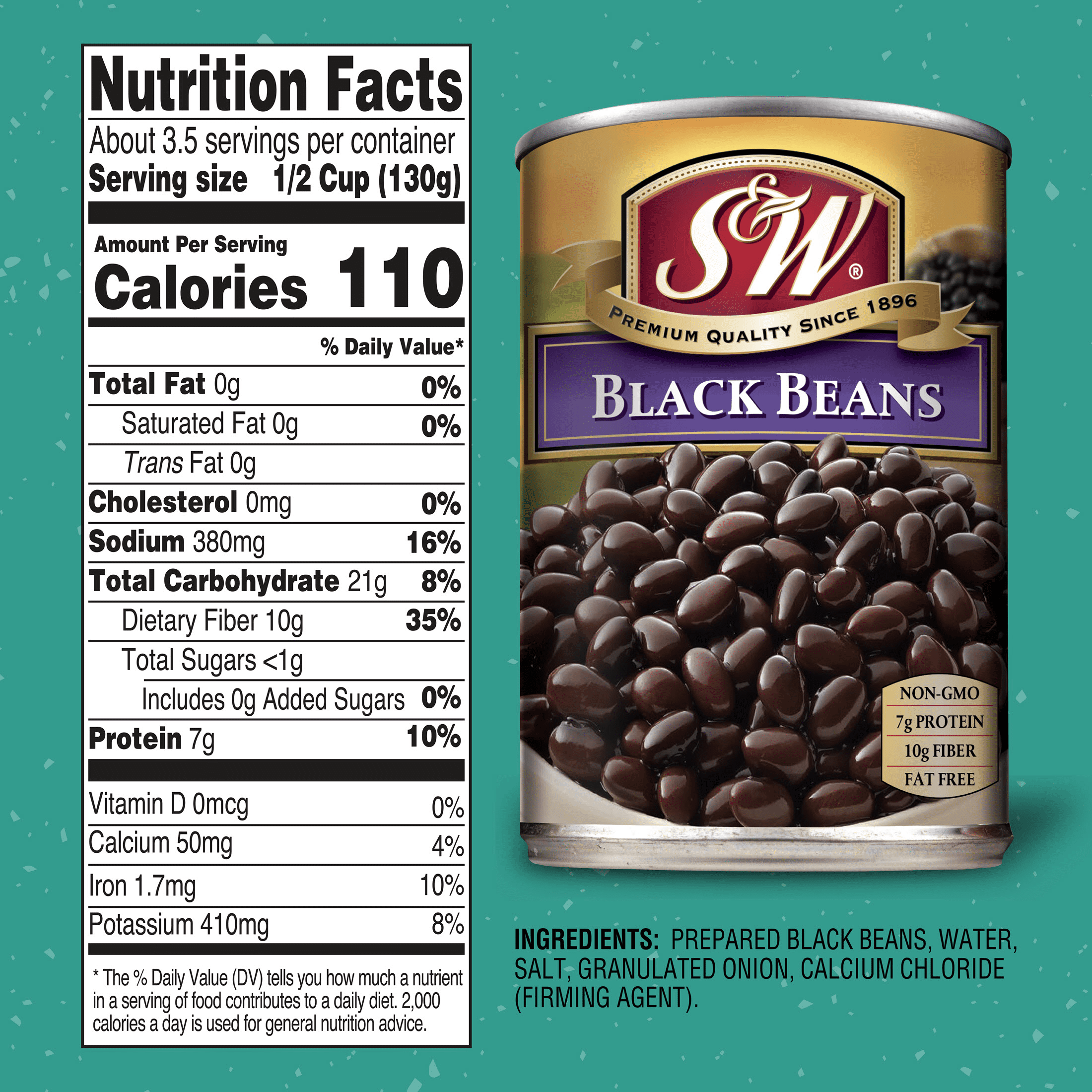 S&W Black Beans 15 oz. Can