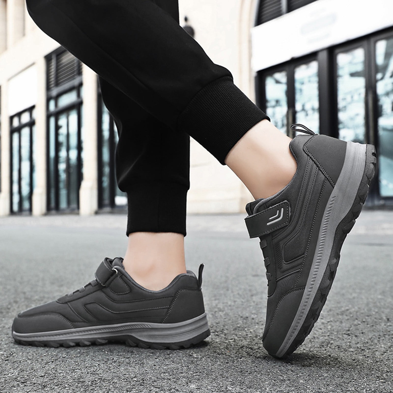 LEEy world Golf Shoes Sneakers for Mens Casual Dress Shoes Fashion Sneakers Dress Leather Walking Shoes Grey