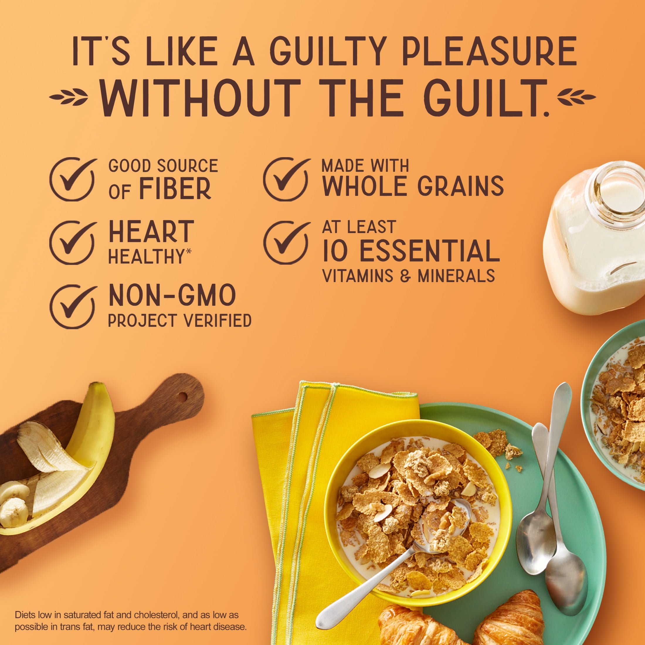 Post Great Grains Crunchy Pecan Breakfast Cereal, Non GMO, Heart Healthy, Low Fat, Whole Grain, 19oz