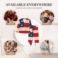 thumbnail image 7 of Salouo American Flag Map Pattern Women's Pajamas Set Long Sleeve Button Down Sleepwear Soft Pj Lounge Sets for women 2 Piece Pjs Set with Long Pants-Large, 7 of 7