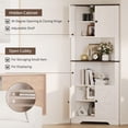 thumbnail image 4 of 64.8 Inch Tall Farmhouse Corner Storage Cabinet, 4 Doors 5 Shelves Barn Door Design Space Saver Cabinet for Living Room, Kitchen and Laundry Room, 4 of 9
