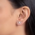 thumbnail image 3 of Bling Jewelry Womens Simple Dainty Thin Twist Rope Cable Ribbon Bow Stud Earrings Sterling Silver, 3 of 5