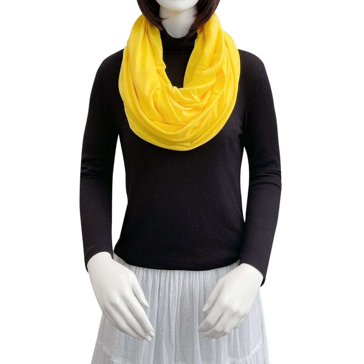 Wrapables Soft Jersey Knit Infinity Scarf Yellow