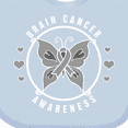 thumbnail image 4 of Inktastic Brain Cancer Awareness with Grey Ribbon and Butterfly Boys or Girls Baby Bib, 4 of 4