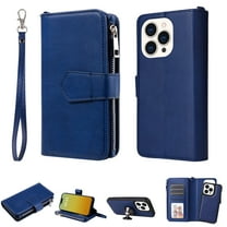 Allytech Detachable Wallet Case for Apple iPhone 15 Pro Max, Vintage PU Leather Folio Flip Wallet Case Multiple Cards Slots Kickstand Shockproof Protective Phone Case for iPhone 15 Pro Max - Blue